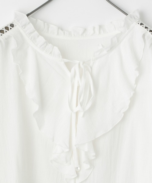 Heather(ヘザー)の「ハシゴレースブラウス 958011(シャツ/ブラウス・レディース・ホワイト/ブラック/カーキ・FREE)」の8枚目の写真
