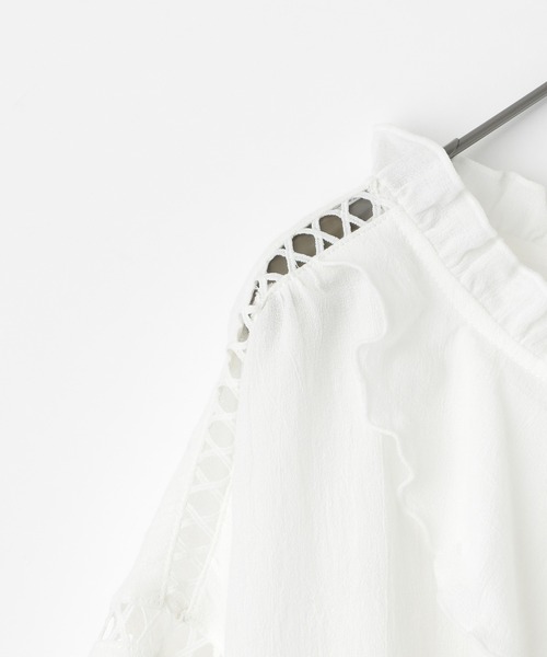 Heather(ヘザー)の「ハシゴレースブラウス 958011(シャツ/ブラウス・レディース・ホワイト/ブラック/カーキ・FREE)」の10枚目の写真