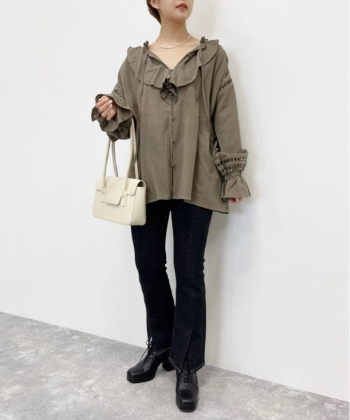 Heather(ヘザー)の「ハシゴレースブラウス 958011(シャツ/ブラウス・レディース・ホワイト/ブラック/カーキ・FREE)」の16枚目の写真