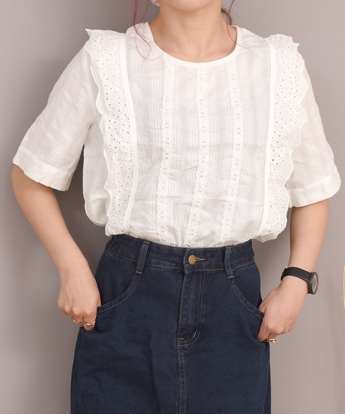 セール レディース アイレットレースのキレカジフリルブラウス シャツ ブラウス Day Closet デイ クローゼット のファッション通販 Zozotown