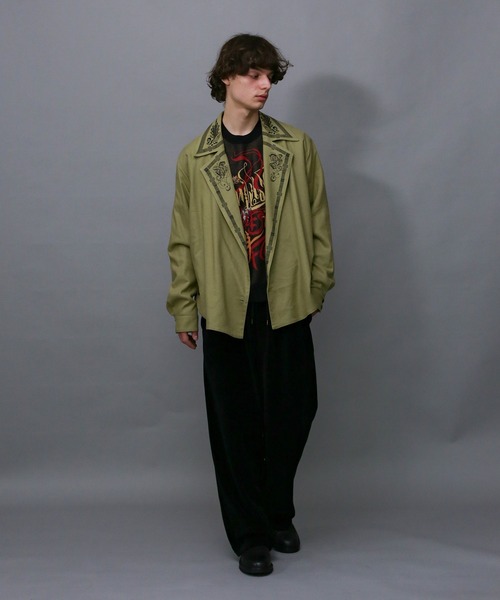 Iroquois（イロコイ）の「B・D COLLAR PRINT WJK（その他アウター・メンズ・ホワイト系その他/グリーン系その他・1/2/3）」の11枚目の写真