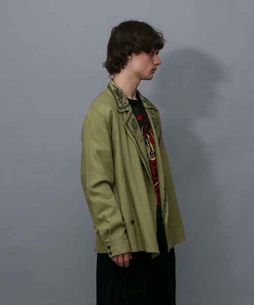 Iroquois（イロコイ）の「B・D COLLAR PRINT WJK（その他アウター・メンズ・ホワイト系その他/グリーン系その他・1/2/3）」の9枚目の写真