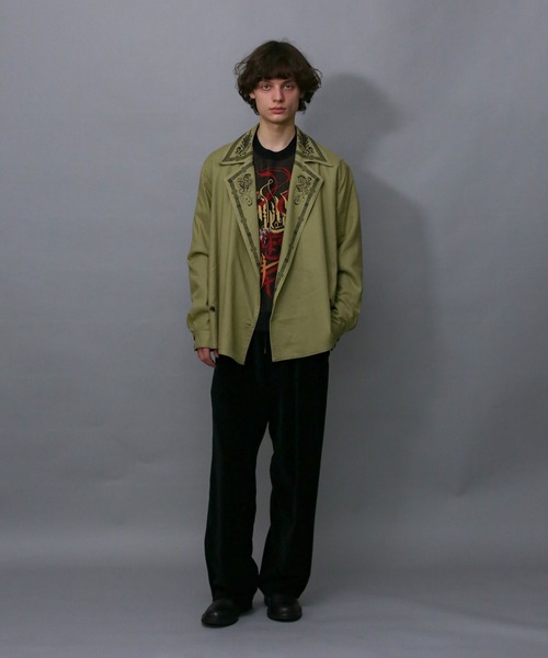 Iroquois（イロコイ）の「B・D COLLAR PRINT WJK（その他アウター・メンズ・ホワイト系その他/グリーン系その他・1/2/3）」の12枚目の写真