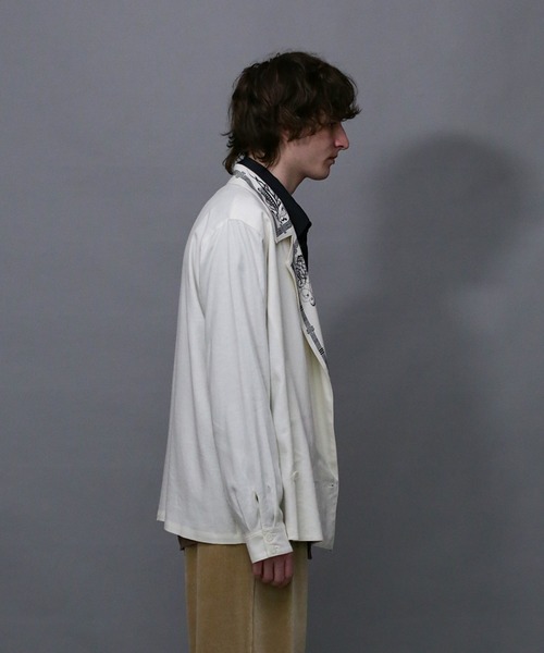 Iroquois（イロコイ）の「B・D COLLAR PRINT WJK（その他アウター・メンズ・ホワイト系その他/グリーン系その他・1/2/3）」の4枚目の写真