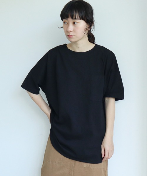 製品染め トップス ジンバブエ天竺 ドルマンプルオーバー Tシャツ カットソー Yuni ユニ のファッション