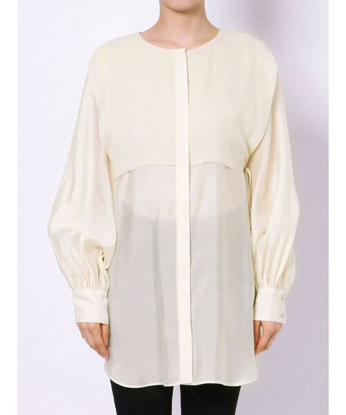 LAGUNAMOON（ラグナムーン）の「オーバーヨークレイヤードブラウス（シャツ/ブラウス・レディース・ブラック/アイボリー・FREE）」の3枚目の写真