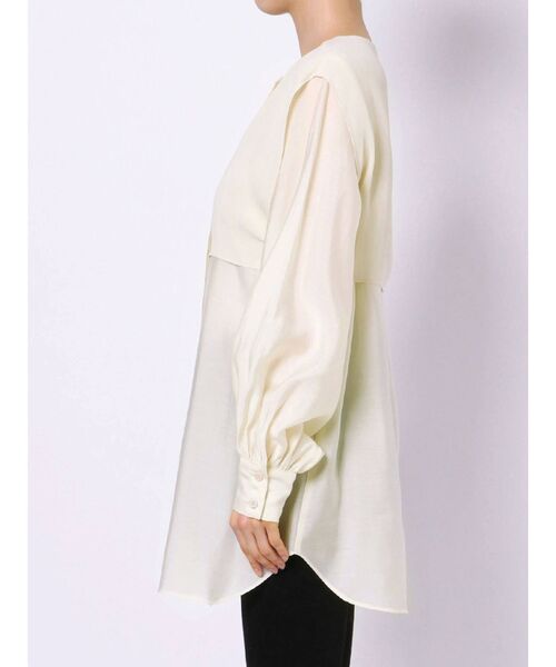 LAGUNAMOON（ラグナムーン）の「オーバーヨークレイヤードブラウス（シャツ/ブラウス・レディース・ブラック/アイボリー・FREE）」の4枚目の写真