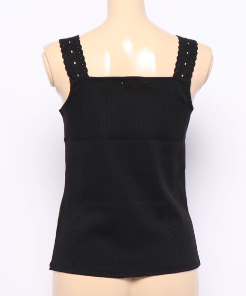 ehka sopo（エヘカソポ）の「綿レースタンクトップ（タンクトップ・レディース・ブラック/サックスブルー/ピンク/キナリ・ﾌﾘ-）」の5枚目の写真