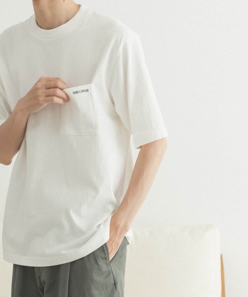 FORK&SPOON（フォークアンドスプーン）の「FORK&SPOON　オーガニックコットン刺繍ロゴTシャツ（Tシャツ/カットソー・メンズ・オフホワイト/チャコールグレー・4/5）」の17枚目の写真