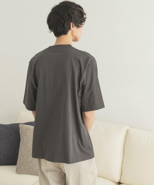 FORK&SPOON（フォークアンドスプーン）の「FORK&SPOON　オーガニックコットン刺繍ロゴTシャツ（Tシャツ/カットソー・メンズ・オフホワイト/チャコールグレー・4/5）」の5枚目の写真