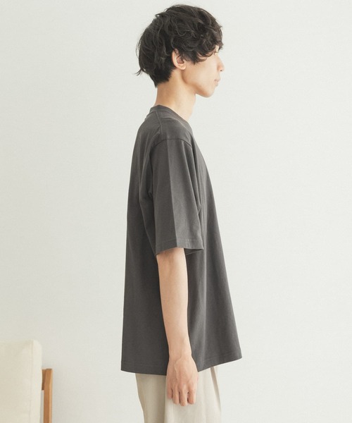 FORK&SPOON（フォークアンドスプーン）の「FORK&SPOON　オーガニックコットン刺繍ロゴTシャツ（Tシャツ/カットソー・メンズ・オフホワイト/チャコールグレー・4/5）」の8枚目の写真