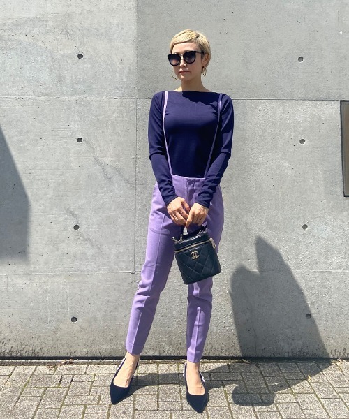 JENNE(ジェンヌ)の「サスペンダー センタープレスパンツ(その他パンツ・レディース・ベージュ/ネイビー/ラベンダー・SMALL/MEDIUM/LARGE/X-SMALL)」の14枚目の写真