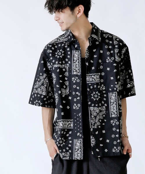 ADMIX/ATELIER SAB MEN（アドミックスアトリエサブメン）の「ペイズリー・レオパード プリント ／ コットン オーバーサイズ CPO シャツ ジャケット（セットアップ対応）（シャツ/ブラウス・メンズ・ホワイト/ブラック/レオパード・48/50/52）」の3枚目の写真