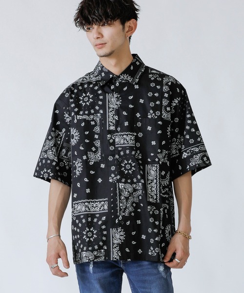 ADMIX/ATELIER SAB MEN（アドミックスアトリエサブメン）の「ペイズリー・レオパード プリント ／ コットン オーバーサイズ CPO シャツ ジャケット（セットアップ対応）（シャツ/ブラウス・メンズ・ホワイト/ブラック/レオパード・48/50/52）」の15枚目の写真