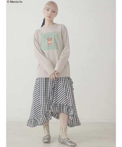 merry jenny（メリージェニー）の「garden bruna Tee（Tシャツ/カットソー・レディース・オフホワイト/ブラウン・FREE）」の4枚目の写真