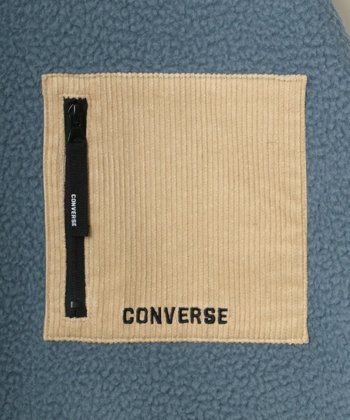 CONVERSE(コンバース)の「CONVERSE/コンバース シープボアフリース ワンポイント ポケット シューズ ロゴ 刺繍 スウェット トレーナー(スウェット・メンズ・ブルーグリーン/モカ/ブルー/オフホワイト/ベージュ/ブラック・LL/M/L)」の8枚目の写真