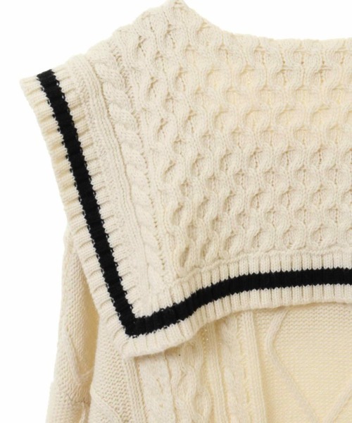 Candy Stripper（キャンディストリッパー）の「SAILOR CABLE ニット（ニット/セーター・レディース・ブラック/ライトブルー/オフホワイト・2）」の17枚目の写真