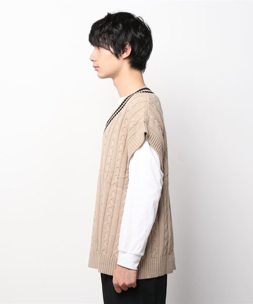 WEGO（ウィゴー）の「WEGO/ケーブルチルデンベスト（ベスト・メンズ・ホワイト/ベージュ/ブルー系その他・MEDIUM/LARGE）」の13枚目の写真