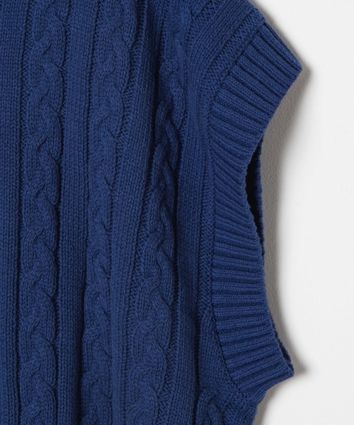 WEGO（ウィゴー）の「WEGO/ケーブルチルデンベスト（ベスト・メンズ・ホワイト/ベージュ/ブルー系その他・MEDIUM/LARGE）」の5枚目の写真