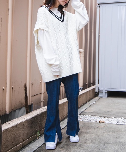 WEGO（ウィゴー）の「WEGO/ケーブルチルデンベスト（ベスト・メンズ・ホワイト/ベージュ/ブルー系その他・MEDIUM/LARGE）」の15枚目の写真