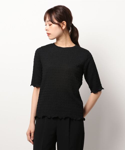 N.(N. Natural Beauty Basic)(エヌエヌナチュラルビューティーベーシック)の「シュリンクカットソー(Tシャツ/カットソー・レディース・ホワイト/ブラック・MEDIUM)」の5枚目の写真