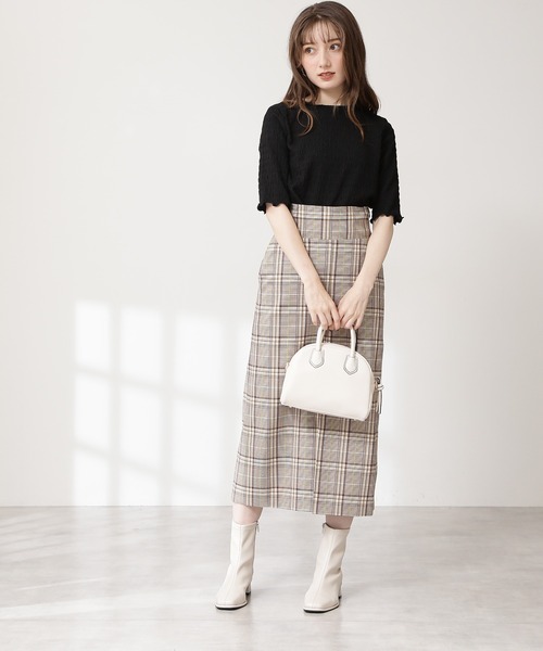 N.(N. Natural Beauty Basic)(エヌエヌナチュラルビューティーベーシック)の「シュリンクカットソー(Tシャツ/カットソー・レディース・ホワイト/ブラック・MEDIUM)」の11枚目の写真