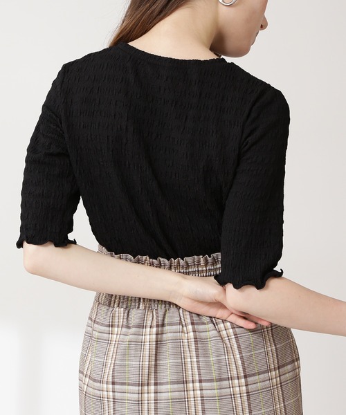 N.(N. Natural Beauty Basic)(エヌエヌナチュラルビューティーベーシック)の「シュリンクカットソー(Tシャツ/カットソー・レディース・ホワイト/ブラック・MEDIUM)」の15枚目の写真