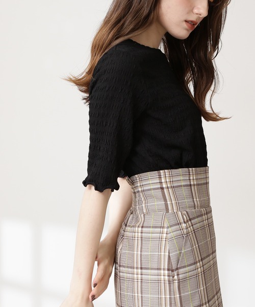 N.(N. Natural Beauty Basic)(エヌエヌナチュラルビューティーベーシック)の「シュリンクカットソー(Tシャツ/カットソー・レディース・ホワイト/ブラック・MEDIUM)」の14枚目の写真