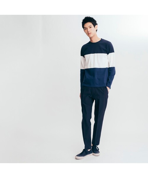 AIGLE(エーグル)の「吸水速乾 3 GIB カラーブロック 長袖Tシャツ(Tシャツ/カットソー・メンズ・ダークネイビー/マスタード・LL/S/M/L)」の19枚目の写真