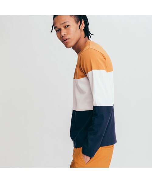 AIGLE(エーグル)の「吸水速乾 3 GIB カラーブロック 長袖Tシャツ(Tシャツ/カットソー・メンズ・ダークネイビー/マスタード・LL/S/M/L)」の14枚目の写真