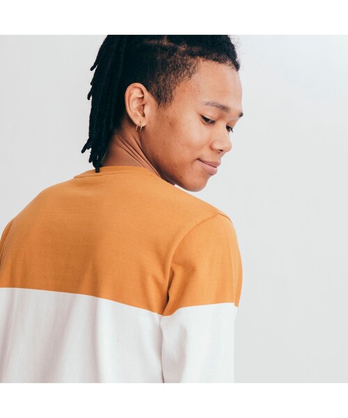 AIGLE(エーグル)の「吸水速乾 3 GIB カラーブロック 長袖Tシャツ(Tシャツ/カットソー・メンズ・ダークネイビー/マスタード・LL/S/M/L)」の8枚目の写真