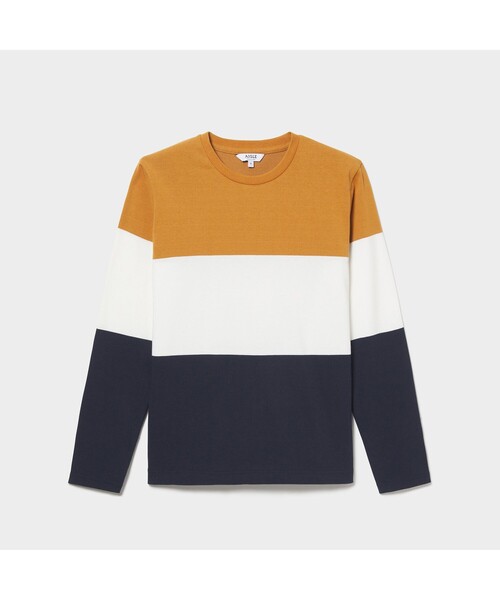 AIGLE(エーグル)の「吸水速乾 3 GIB カラーブロック 長袖Tシャツ(Tシャツ/カットソー・メンズ・ダークネイビー/マスタード・LL/S/M/L)」の4枚目の写真