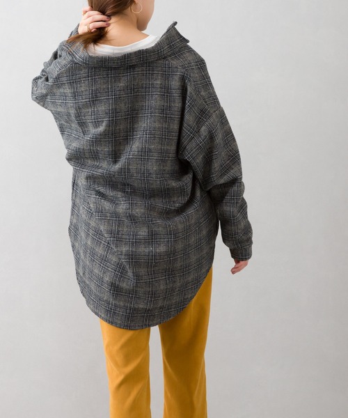 SpRay（スプレイ）の「チェックＣＰＯシャツジャケット（テーラードジャケット・レディース・ホワイト×ブラック/チャコールグレー/モカ・FREE）」の14枚目の写真