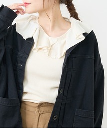 PUAL CE CIN | ジャガードリブBIG襟プルオーバー(Tシャツ/カットソー)