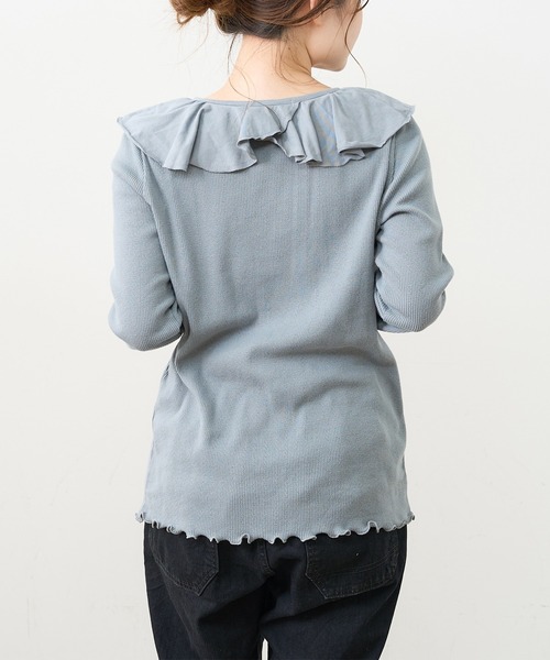 PUAL CE CIN（ピュアルセシン）の「ジャガードリブBIG襟プルオーバー（Tシャツ/カットソー・レディース・ブラック/グレー/ナチュラル・FREE）」の10枚目の写真