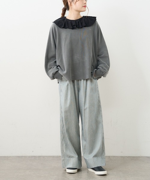 PUAL CE CIN（ピュアルセシン）の「ジャガードリブBIG襟プルオーバー（Tシャツ/カットソー・レディース・ブラック/グレー/ナチュラル・FREE）」の17枚目の写真