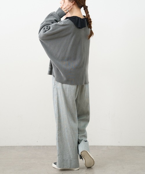 PUAL CE CIN（ピュアルセシン）の「ジャガードリブBIG襟プルオーバー（Tシャツ/カットソー・レディース・ブラック/グレー/ナチュラル・FREE）」の9枚目の写真