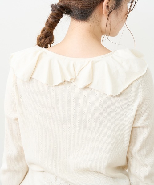 PUAL CE CIN（ピュアルセシン）の「ジャガードリブBIG襟プルオーバー（Tシャツ/カットソー・レディース・ブラック/グレー/ナチュラル・FREE）」の15枚目の写真