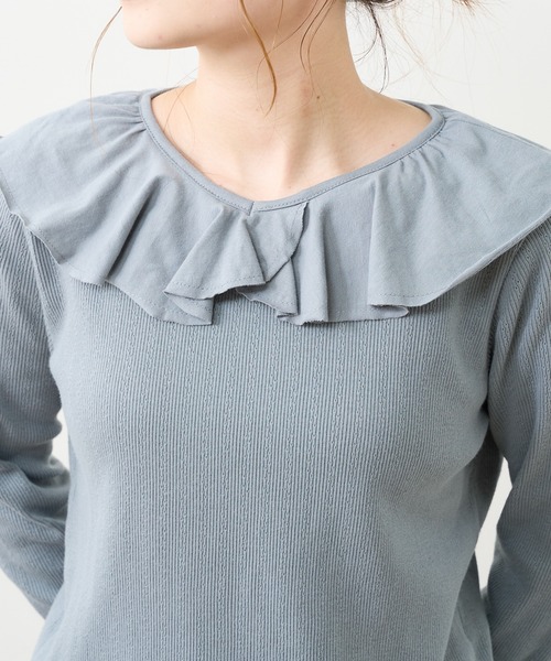 PUAL CE CIN（ピュアルセシン）の「ジャガードリブBIG襟プルオーバー（Tシャツ/カットソー・レディース・ブラック/グレー/ナチュラル・FREE）」の22枚目の写真