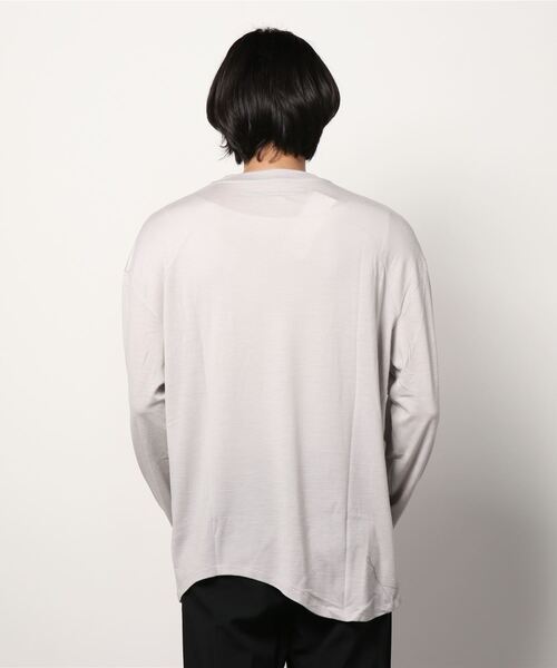 my beautiful landlet(マイビューティフルランドレット)の「【my beautiful landlet】 super 100's jersey round L/S tee(Tシャツ/カットソー・メンズ・ライトグレー/ブラック/イエロー・0/1)」の8枚目の写真