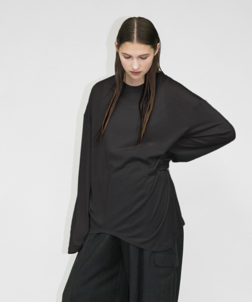 my beautiful landlet(マイビューティフルランドレット)の「【my beautiful landlet】 super 100's jersey round L/S tee(Tシャツ/カットソー・メンズ・ライトグレー/ブラック/イエロー・0/1)」の2枚目の写真