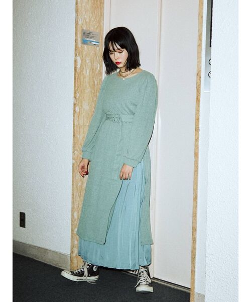 jouetie（ジュエティ）の「スリットレイヤードワンピース【セットアイテム】（ワンピース・レディース・ブラック/ブラウン/ブルー・MEDIUM）」の10枚目の写真