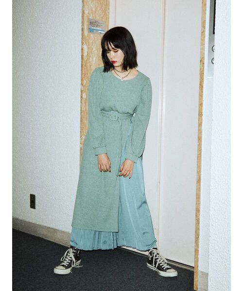 jouetie（ジュエティ）の「スリットレイヤードワンピース【セットアイテム】（ワンピース・レディース・ブラック/ブラウン/ブルー・MEDIUM）」の11枚目の写真