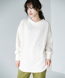 haco! | ゆるっと着てちゃっかり着映える　ニットみたいなふくれ織りがおしゃれなジャカードトップス(その他トップス)