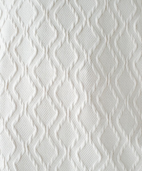 haco!（ハコ）の「ゆるっと着てちゃっかり着映える　ニットみたいなふくれ織りがおしゃれなジャカードトップス（その他トップス・レディース・アイボリー/ブラック・SMALL/MEDIUM/LARGE/X-LARGE）」の15枚目の写真