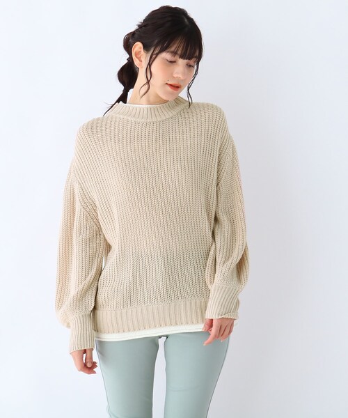 DRESKIP（ドレスキップ）の「◆プチプラ配色ニット（ニット/セーター・レディース・ブラック/サンドベージュ/ブラウン系その他2/ピンク系・02/03）」の3枚目の写真