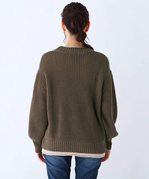 DRESKIP（ドレスキップ）の「◆プチプラ配色ニット（ニット/セーター・レディース・ブラック/サンドベージュ/ブラウン系その他2/ピンク系・02/03）」の7枚目の写真