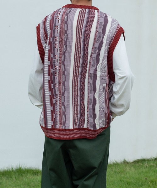 kutir（クティール）の「デザインニットベスト（ベスト・メンズ・ブラック/ブルー/グリーン/ボルドー・MEDIUM/LARGE）」の10枚目の写真