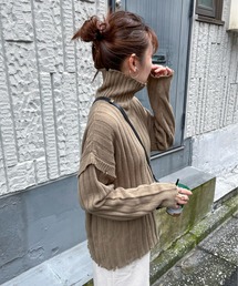 feepur | ダメージリブハイネックニット(ニット/セーター)