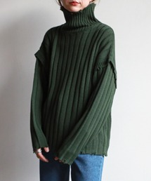 feepur | 《ウォッシャブル》ダメージリブハイネックニット(ニット/セーター)